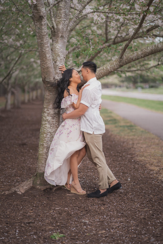 Anniversary photograph of a couple at the Japanese Garden at Red Wing Park in Virginia Beach, Virginia.