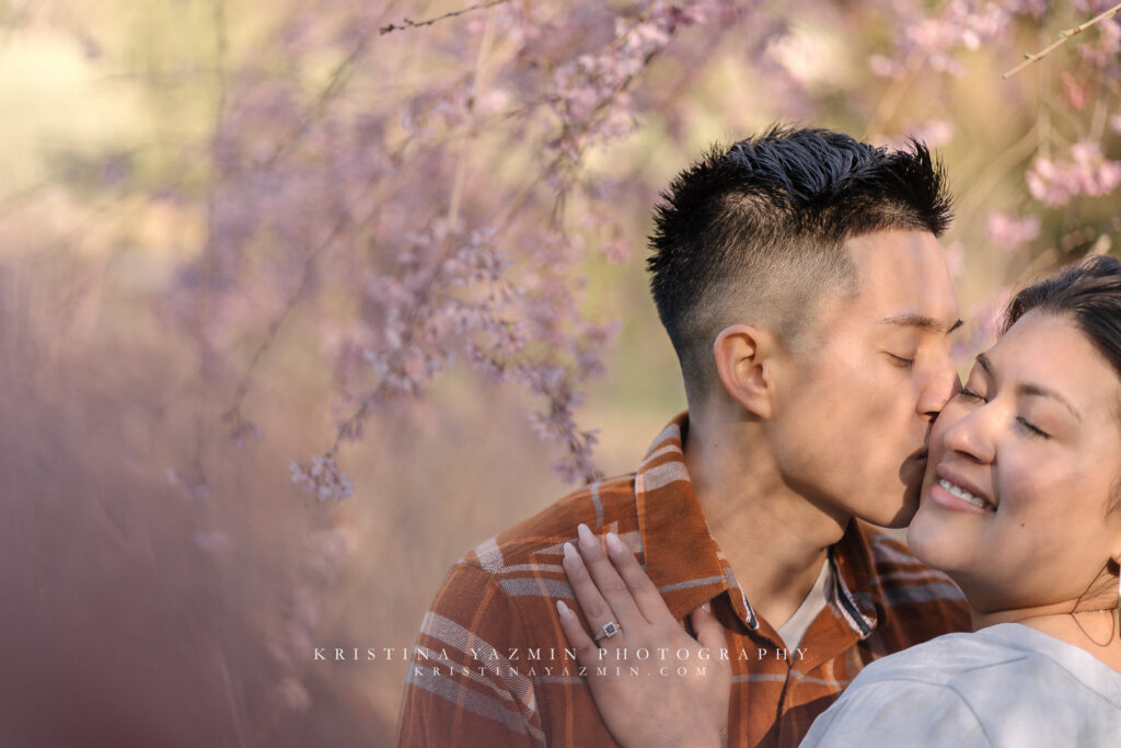 Couples sunrise engagement session at Brookside Gardens, Wheaton, Maryland.