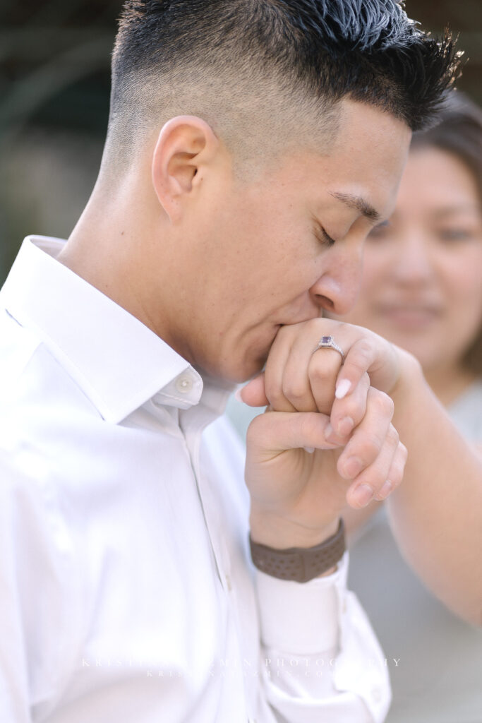 Couples sunrise engagement session at Brookside Gardens, Wheaton, Maryland.