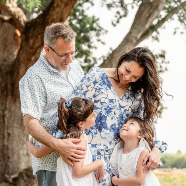 Family portrait at Ida Lee Park in Leesburg, Virginia.