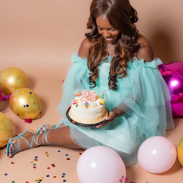 Birthday themed individual studio portrait