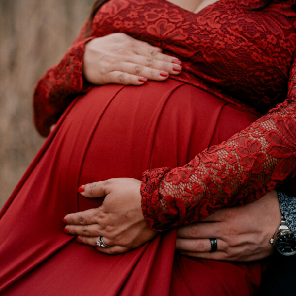 Sunset maternity portrait photography session at Stumpy Lake, Virginia Beach, Virginia.