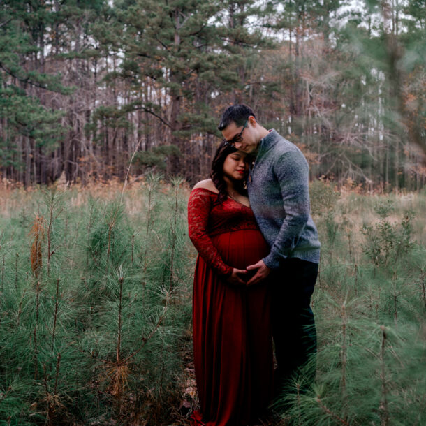 Sunset maternity portrait photography session at Stumpy Lake, Virginia Beach, Virginia.