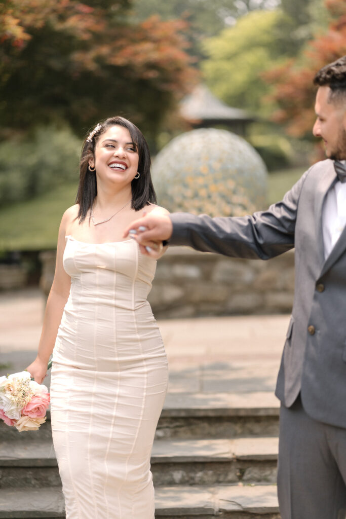 Wedding elopement portrait photography session at Brookside, Gardens, Wheaton, Maryland.