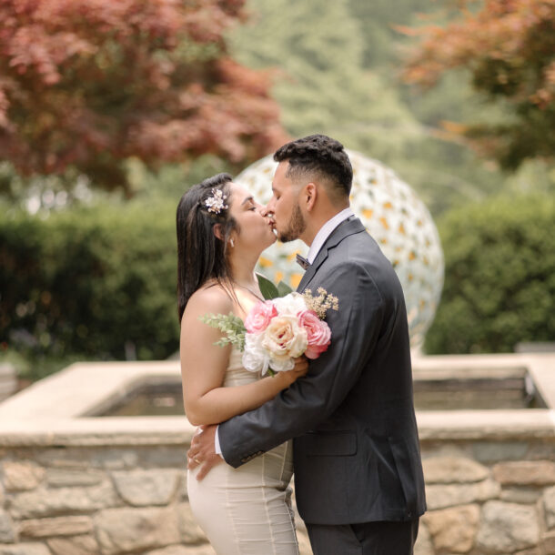 Wedding elopement portrait photography session at Brookside, Gardens, Wheaton, Maryland.