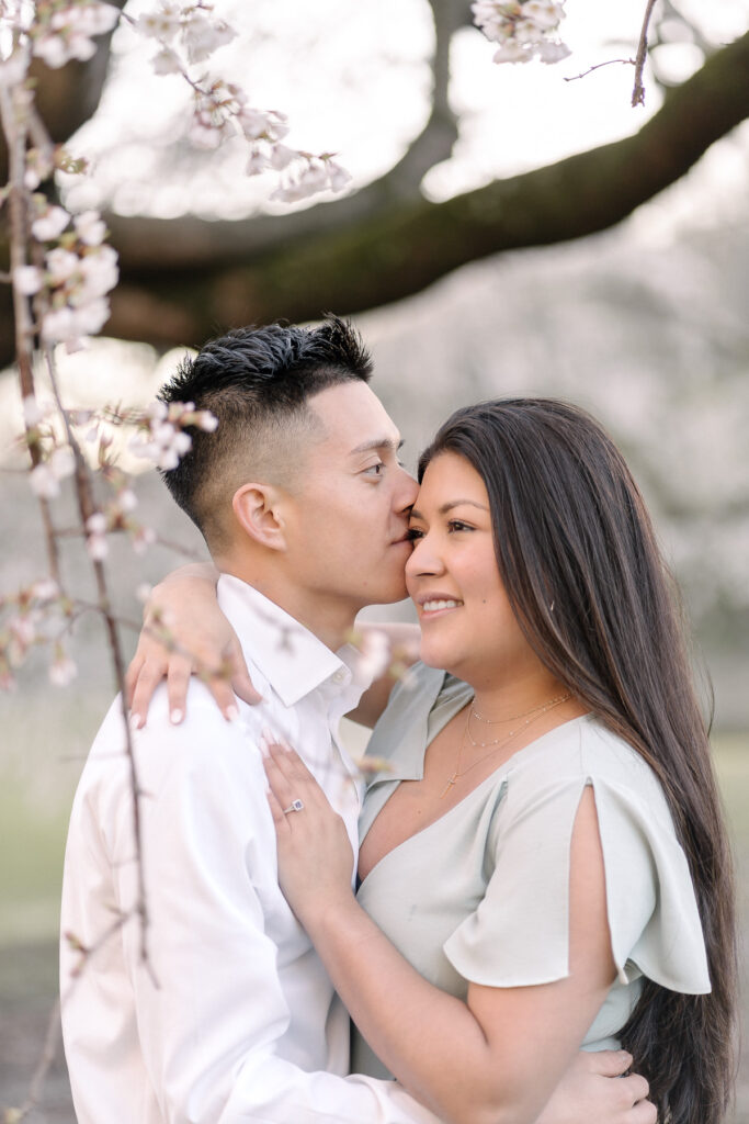 Couples sunrise engagement session at Brookside Gardens, Wheaton, Maryland.