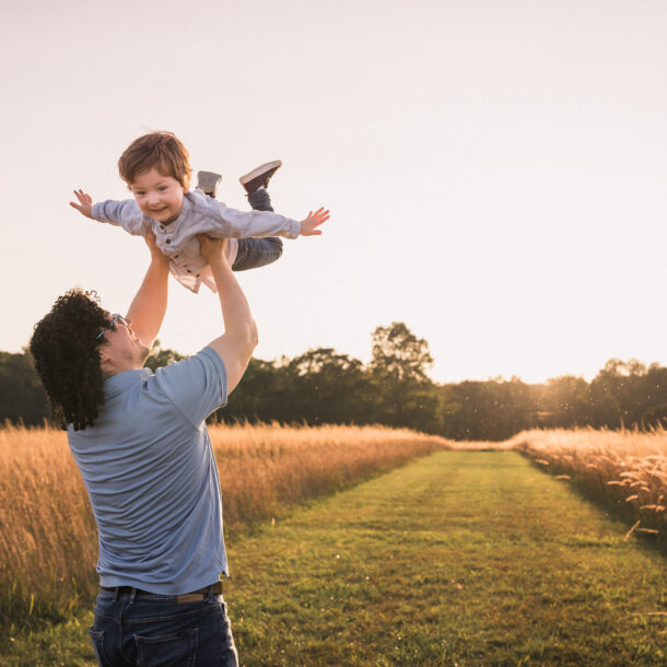 A father and son portrait session at Manassas National Battlefield Park in Virginia.