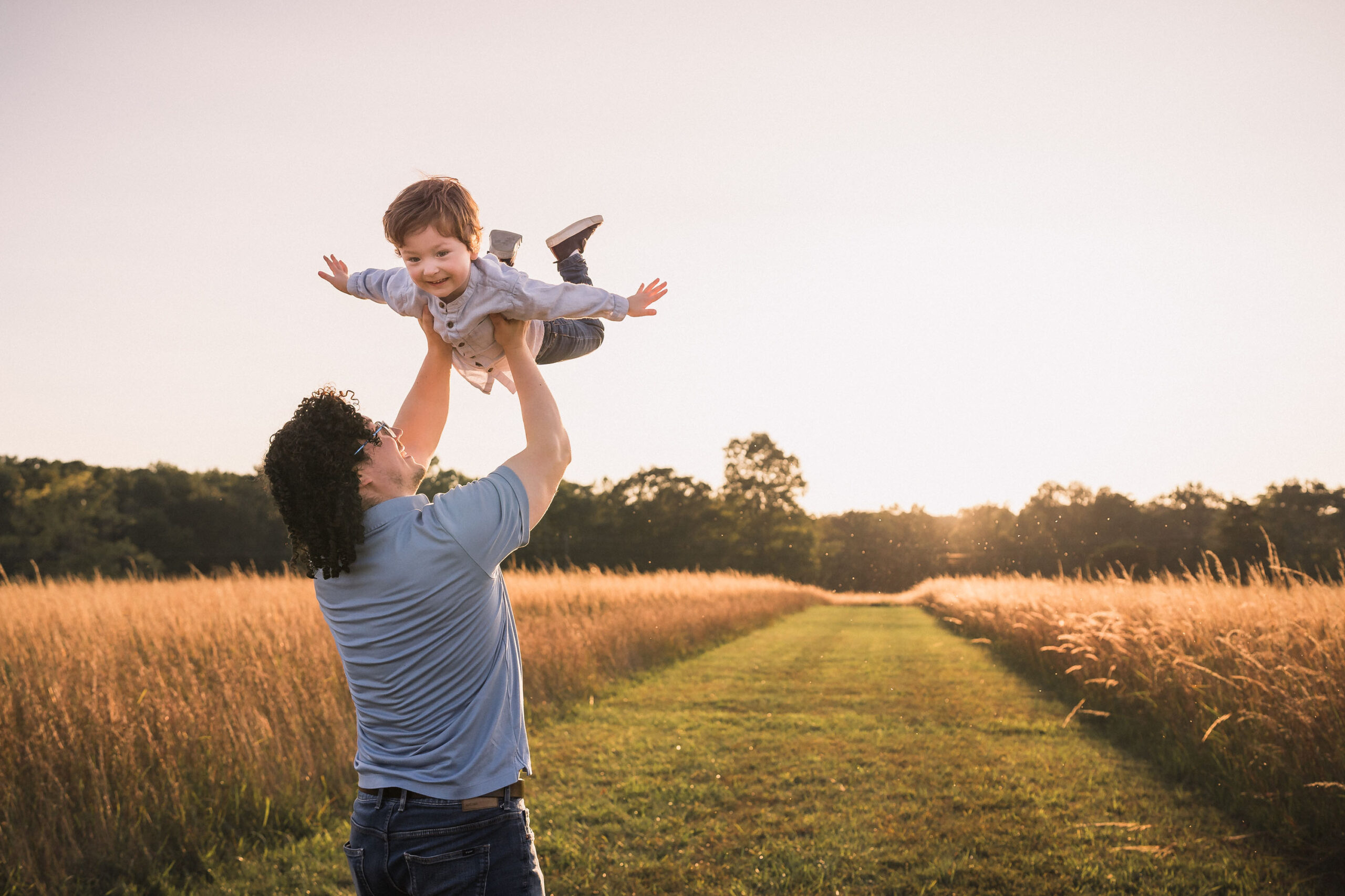 A father and son portrait session at Manassas National Battlefield Park in Virginia.