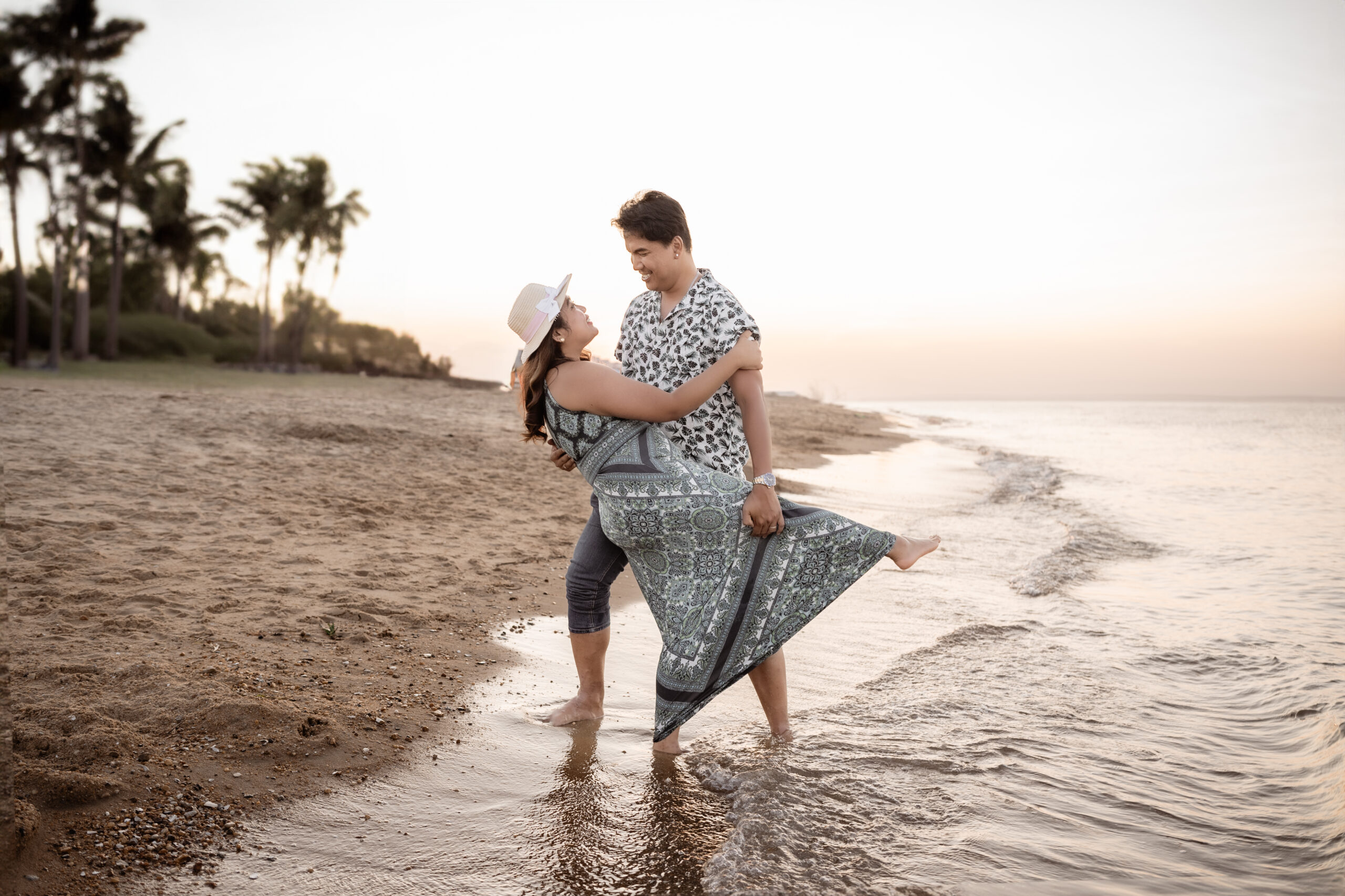 Family portrait at the beach.